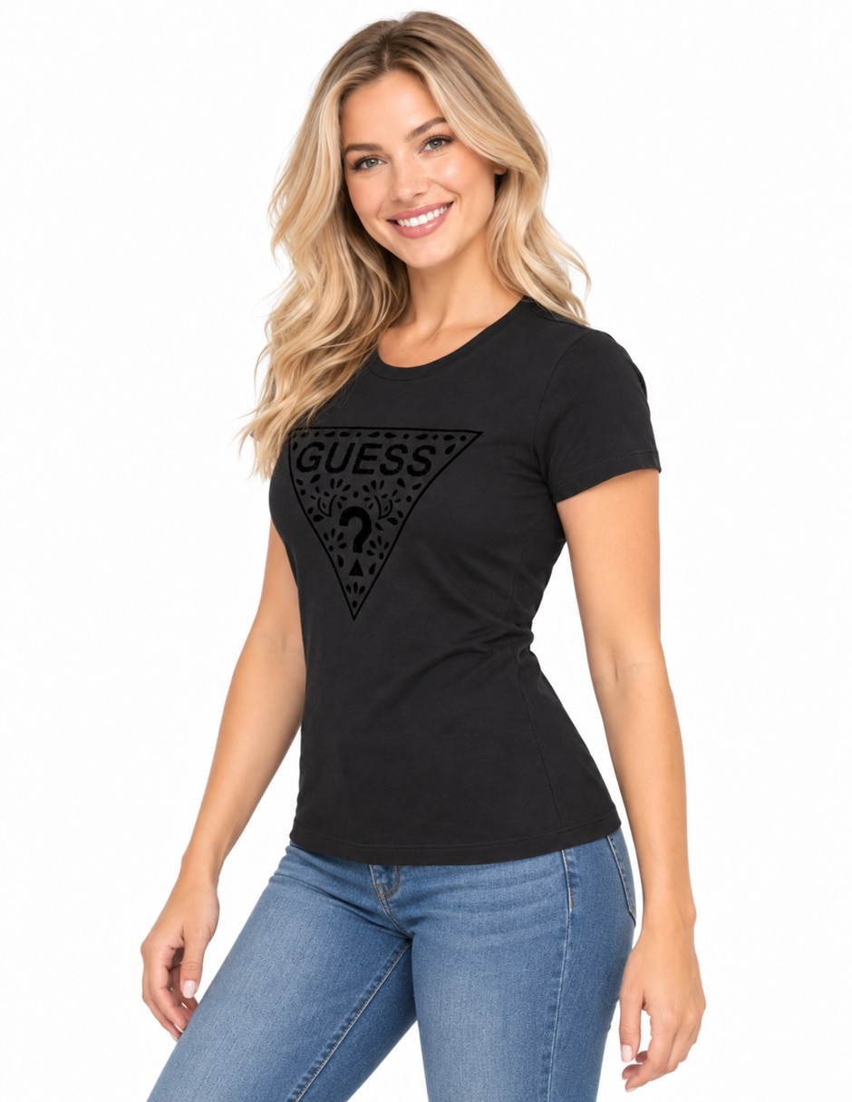 Playera manga R6OI31K5606 cuello Redondo para mujer 5