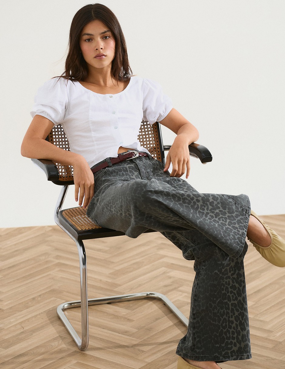 Jeans amplio cintura para mujer Jeans amplio cintura para mujer