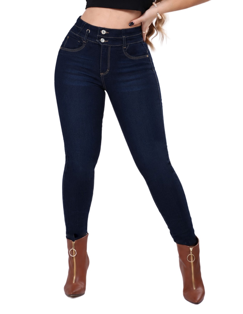 Jeans regular super skinny media cintura para mujer Jeans regular super skinny media cintura para mujer
