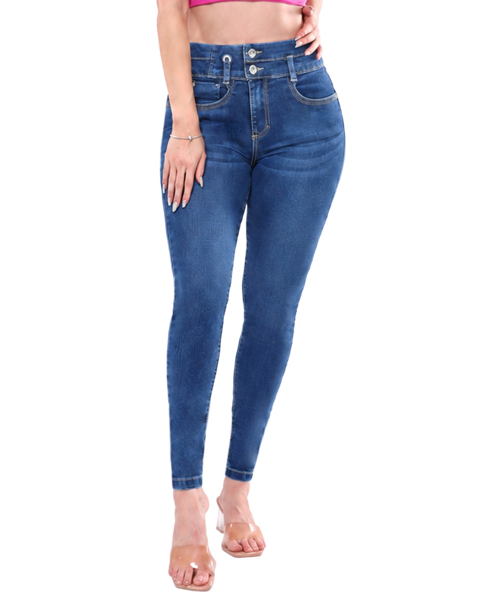 Jeans regular super skinny media cintura para mujer Jeans regular super skinny media cintura para mujer