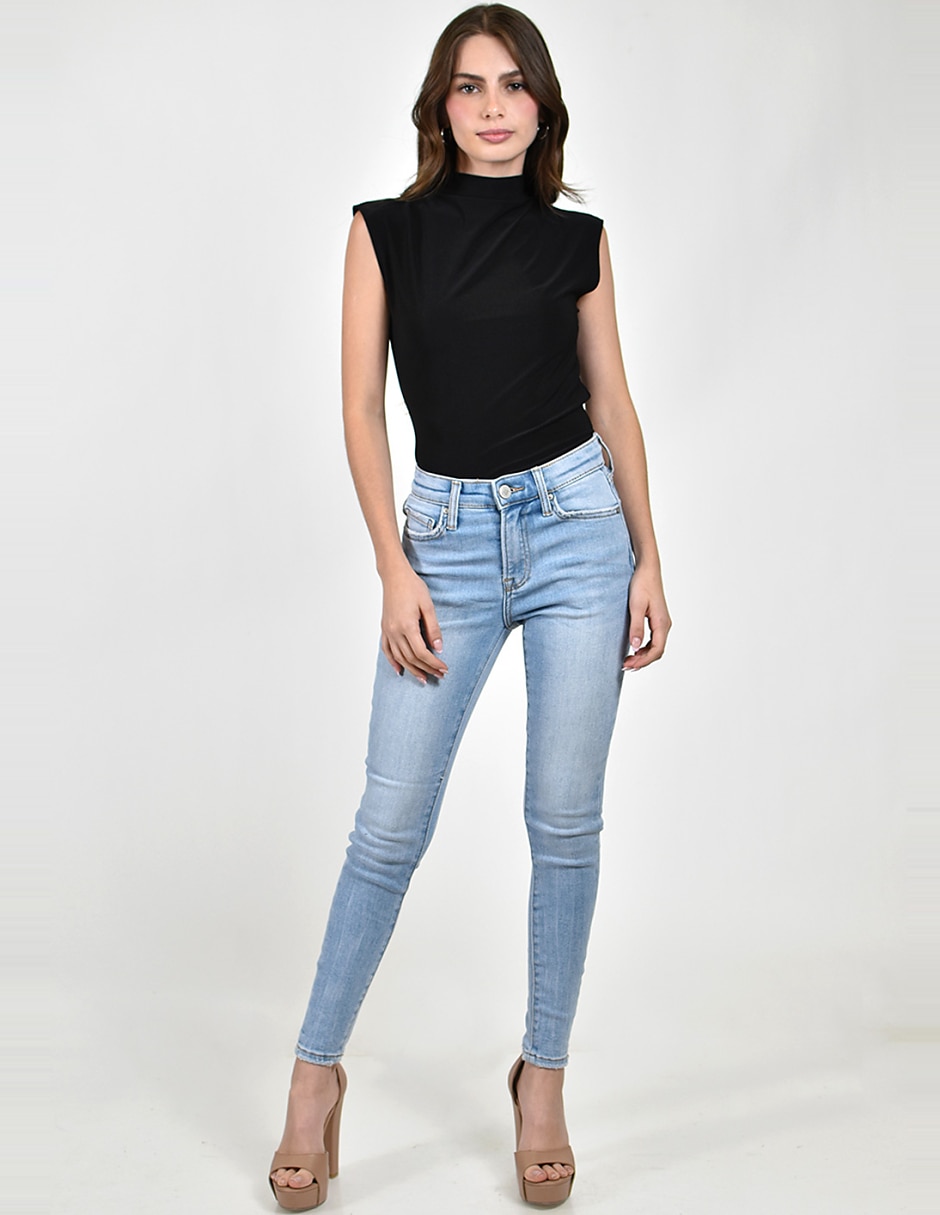 Jeans skinny cintura alta para mujer 2