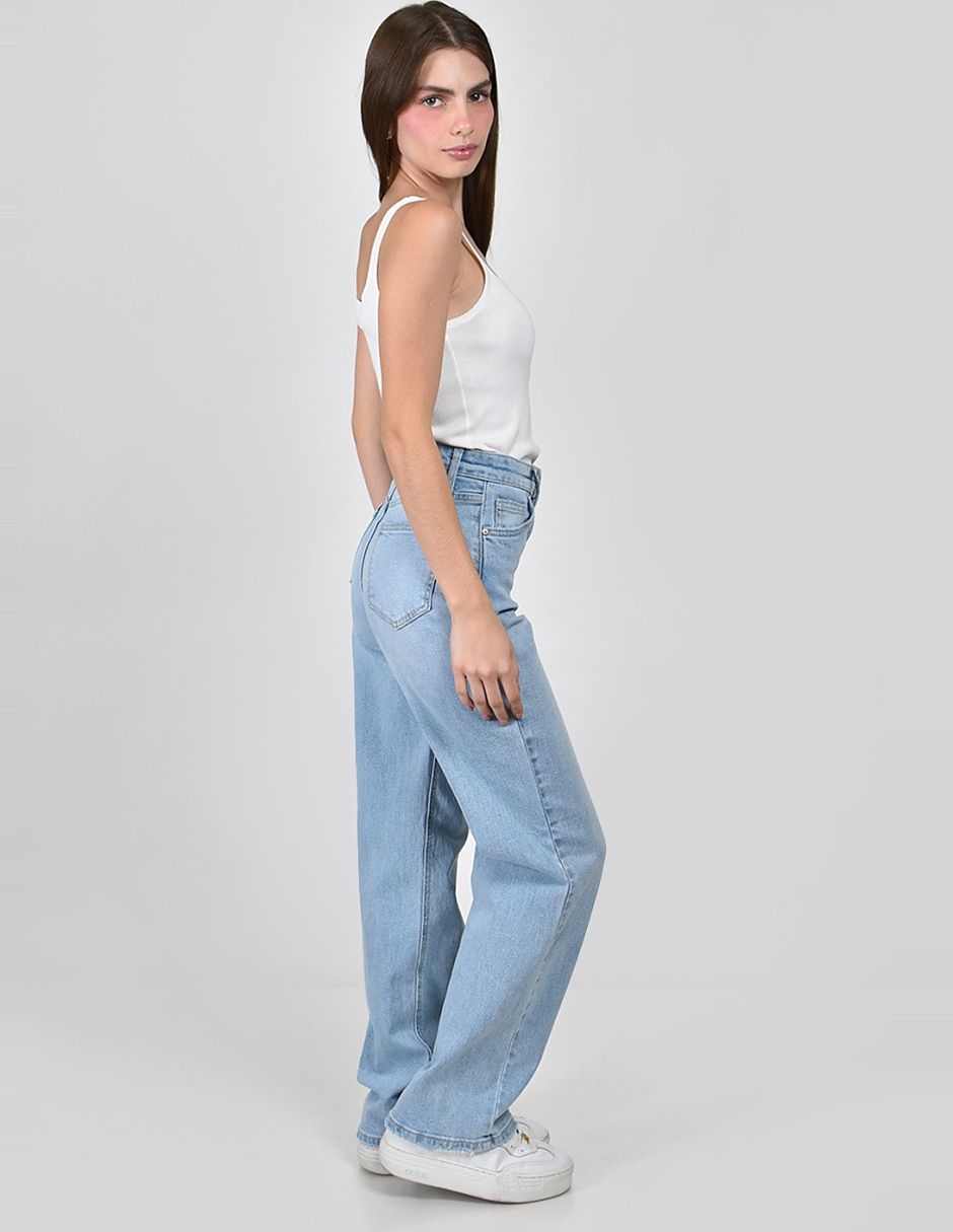 Jeans wide leg cintura alta para mujer 5
