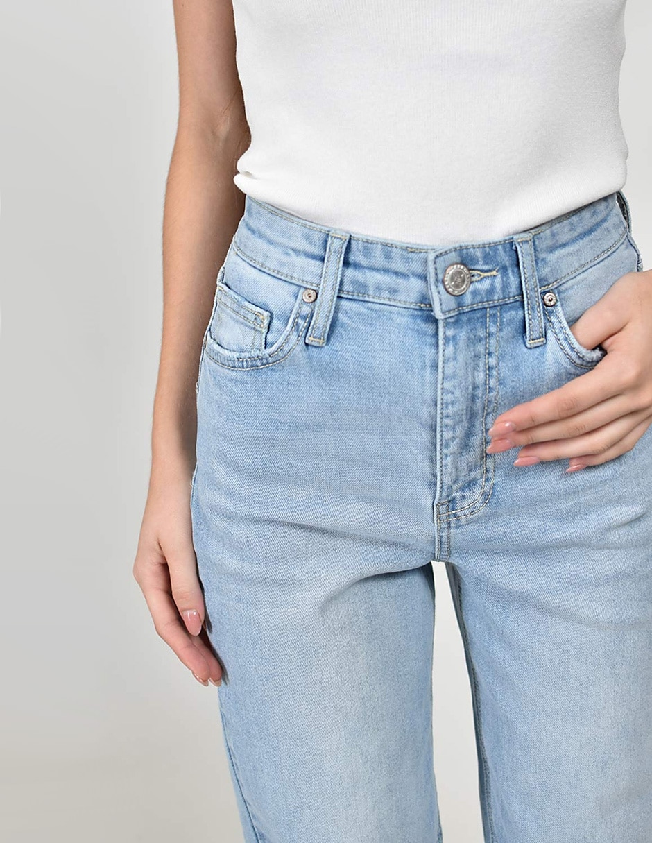 Jeans wide leg cintura alta para mujer 3