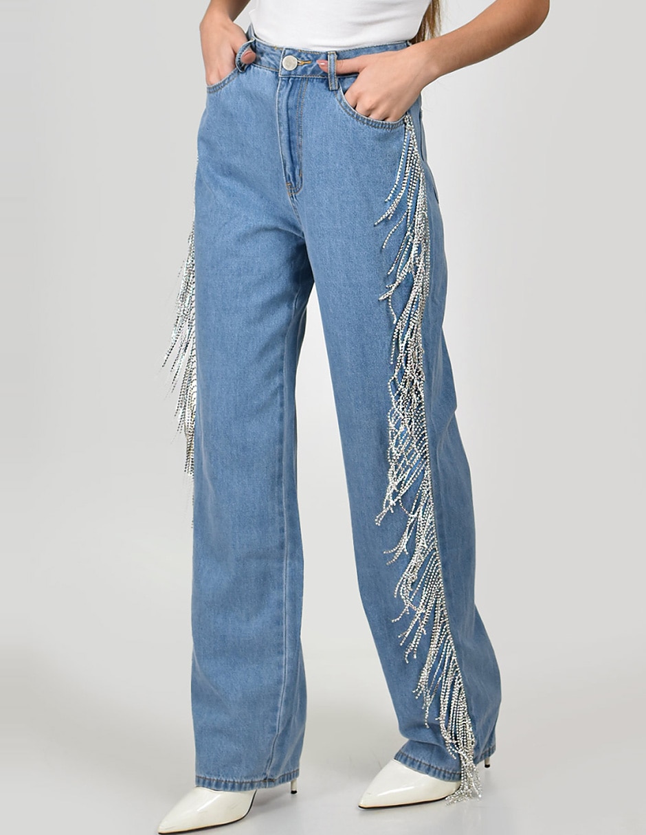 Jeans straight cintura alta para mujer