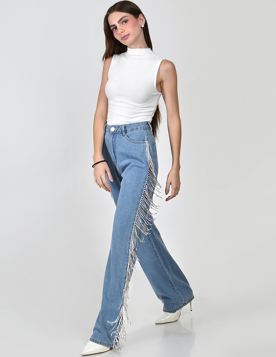 Jeans straight cintura alta para mujer 6