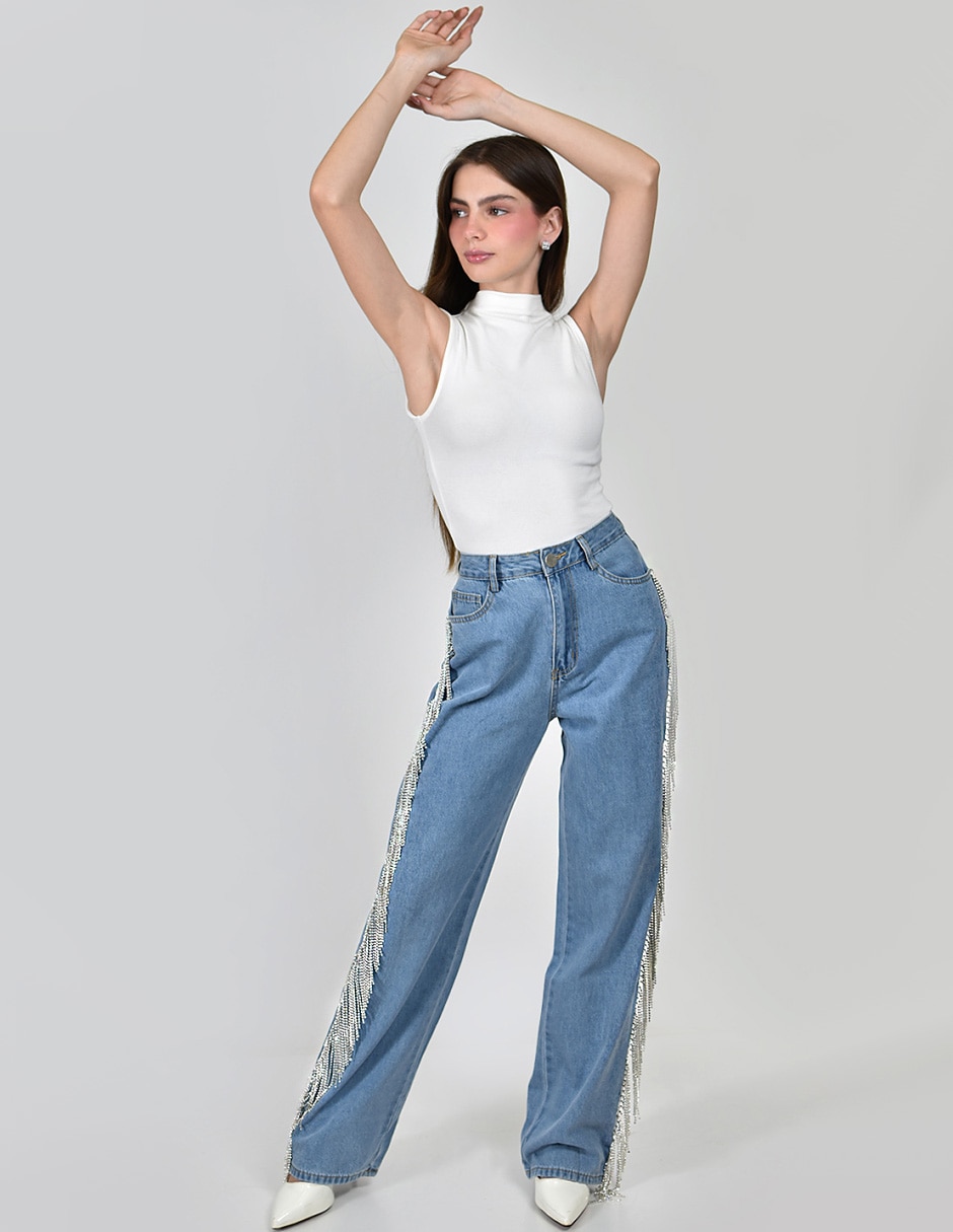 Jeans straight cintura alta para mujer 2