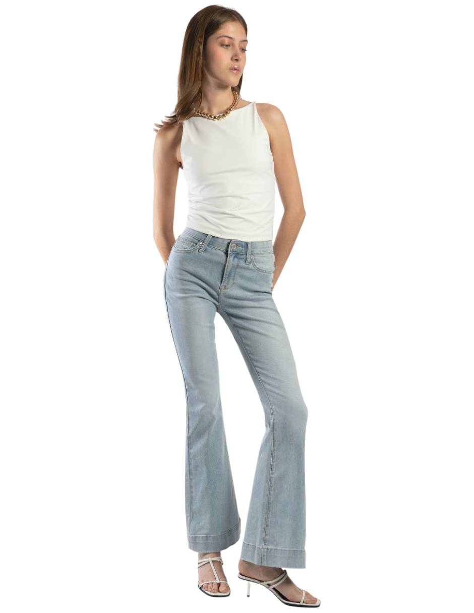 Jeans/Jegging/Jeans jogger Regular Flare Cintura alta para mujer 3
