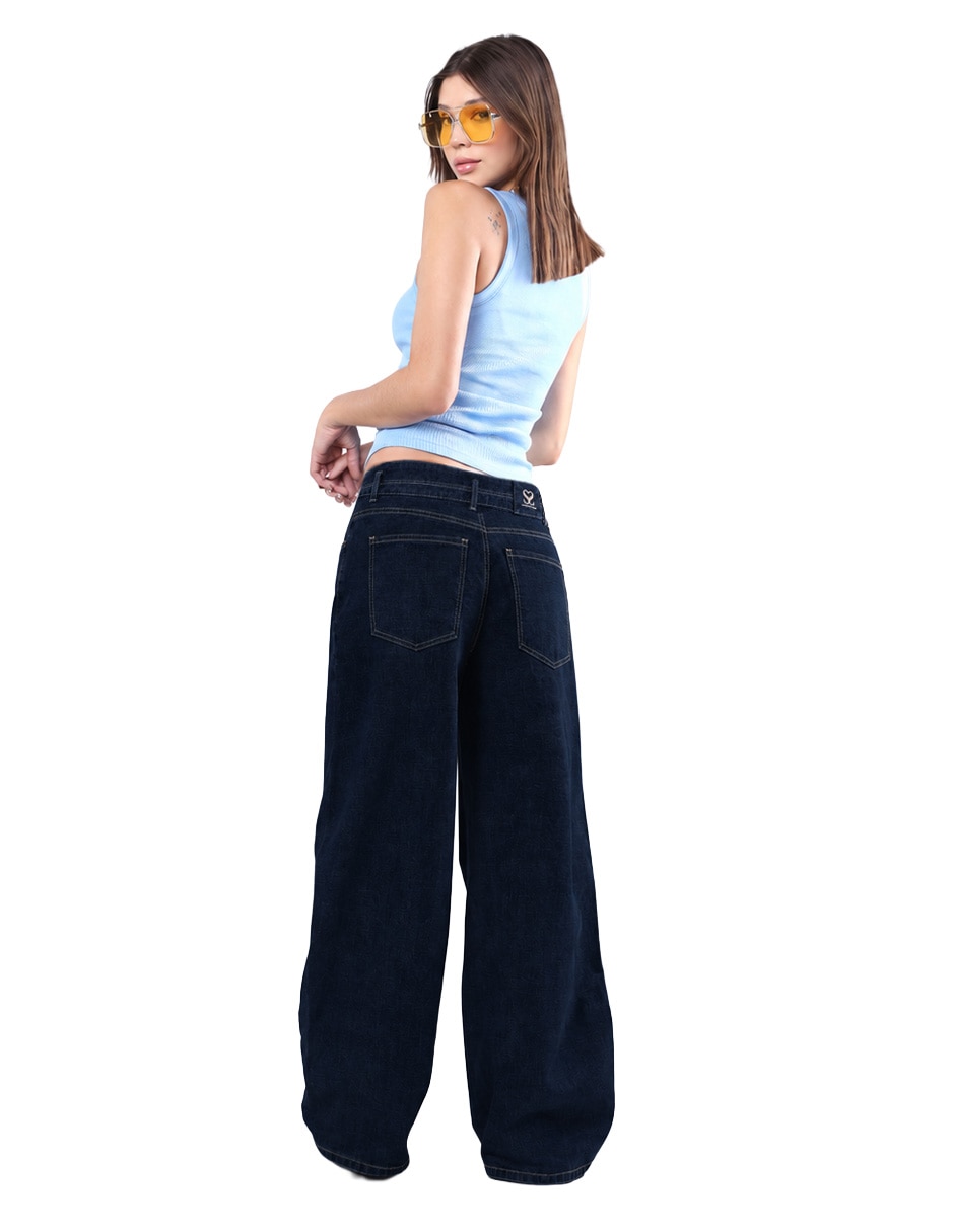 Jeans relaxed wide leg para mujer