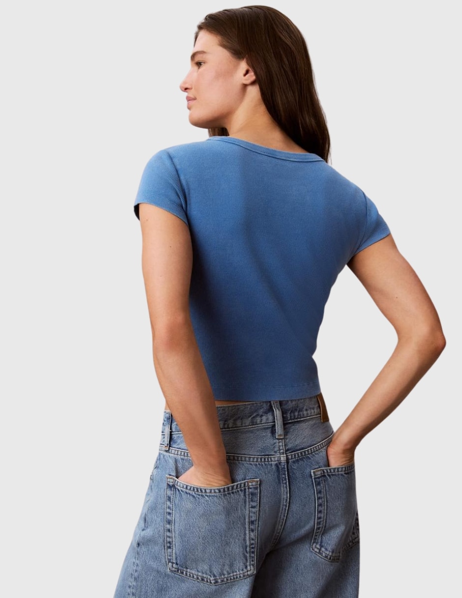 Playera manga Sin colección cuello Redondo para mujer 2