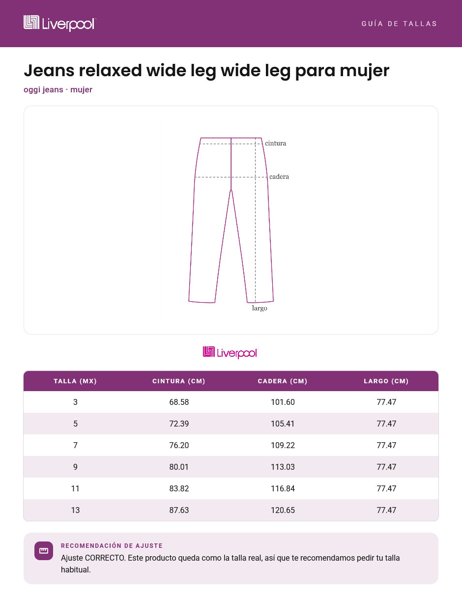 Jeans relaxed wide leg para mujer 5