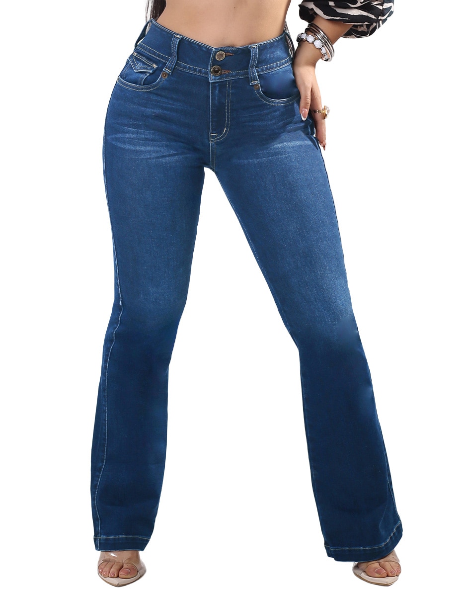 Jeans/Jegging/Jeans jogger Regular Campana Media cintura S4802C Otoño para mujer