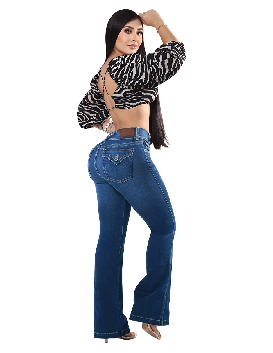 Jeans/Jegging/Jeans jogger Regular Campana Media cintura S4802C Otoño para mujer