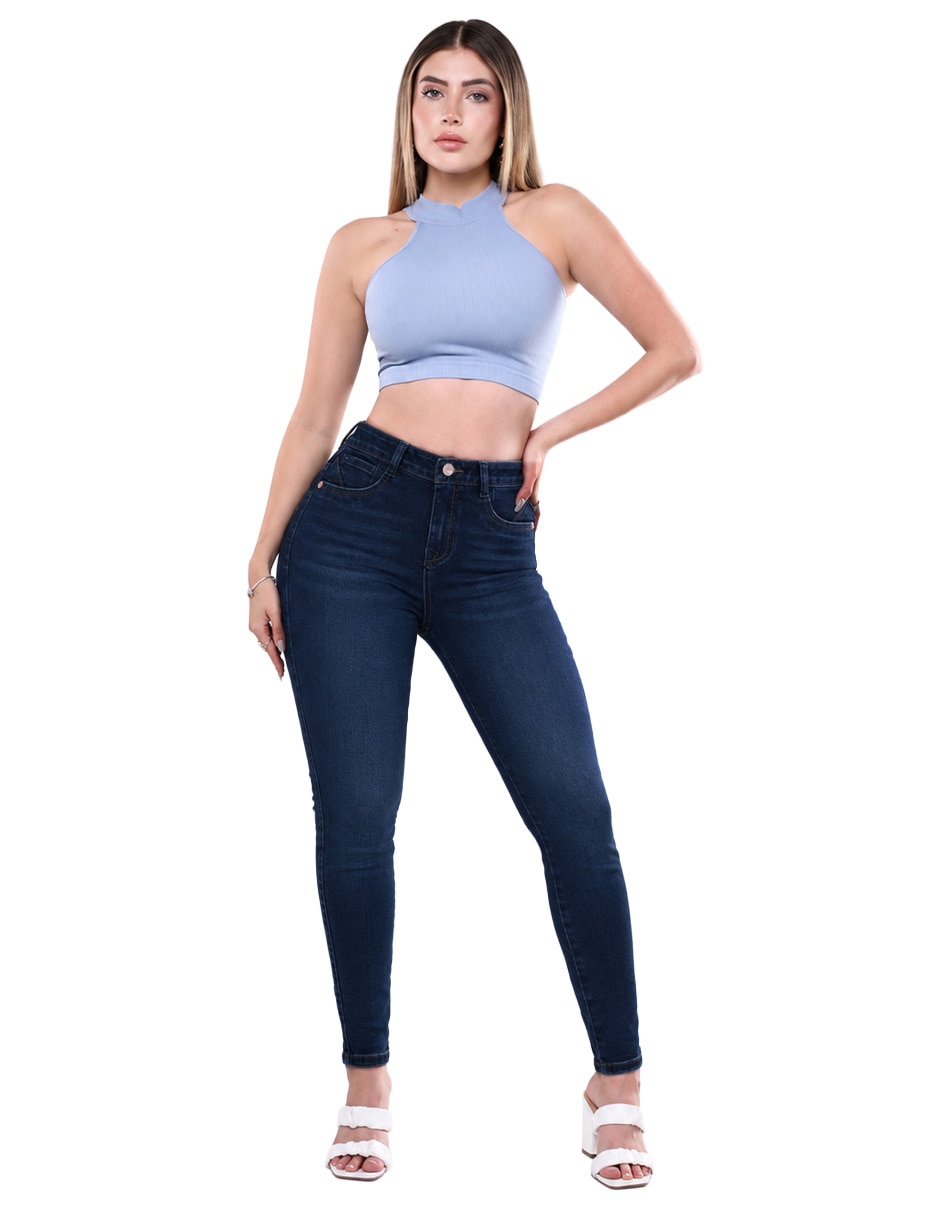 Jeans/Jegging/Jeans jogger Regular Super skinny Media cintura SB4825 Otoño para mujer