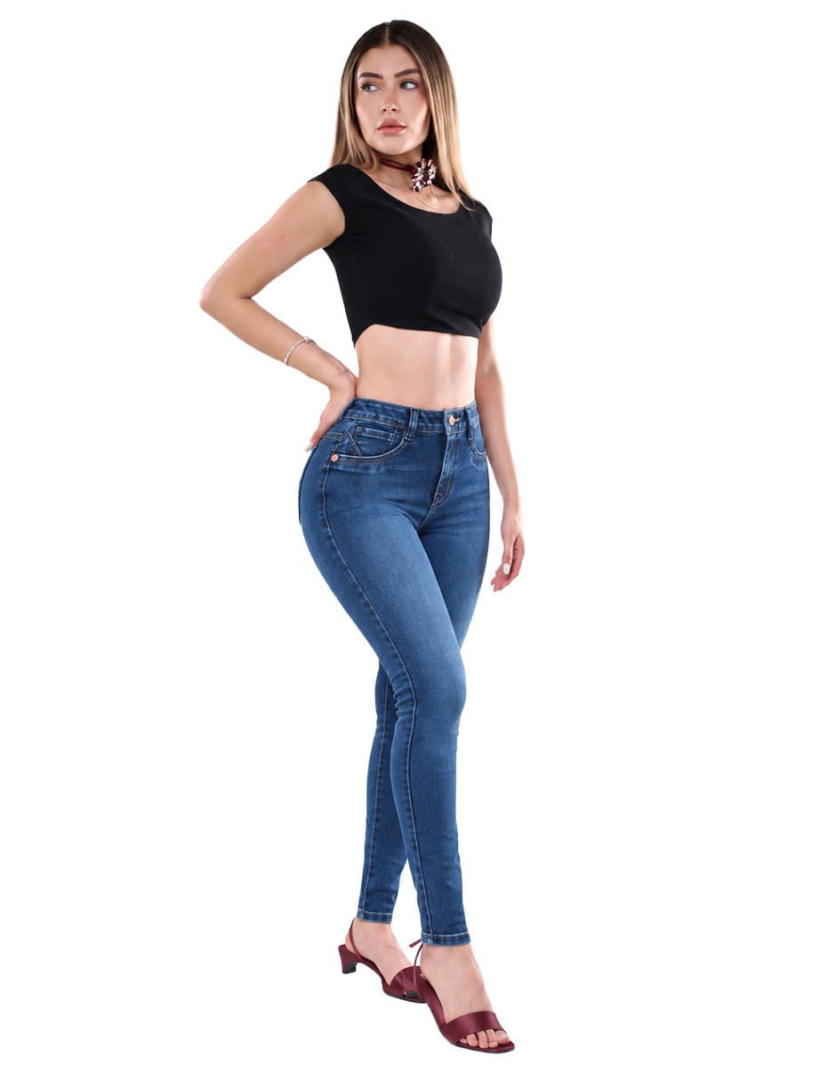 Jeans/Jegging/Jeans jogger Regular Super skinny Media cintura SB4825C Otoño para mujer