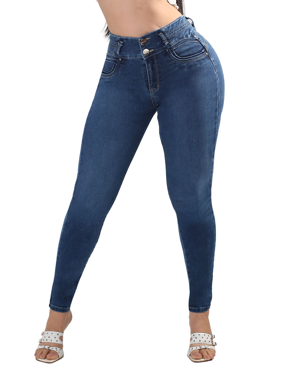 Jeans/Jegging/Jeans jogger Regular Super skinny Media cintura S4803 Otoño para mujer