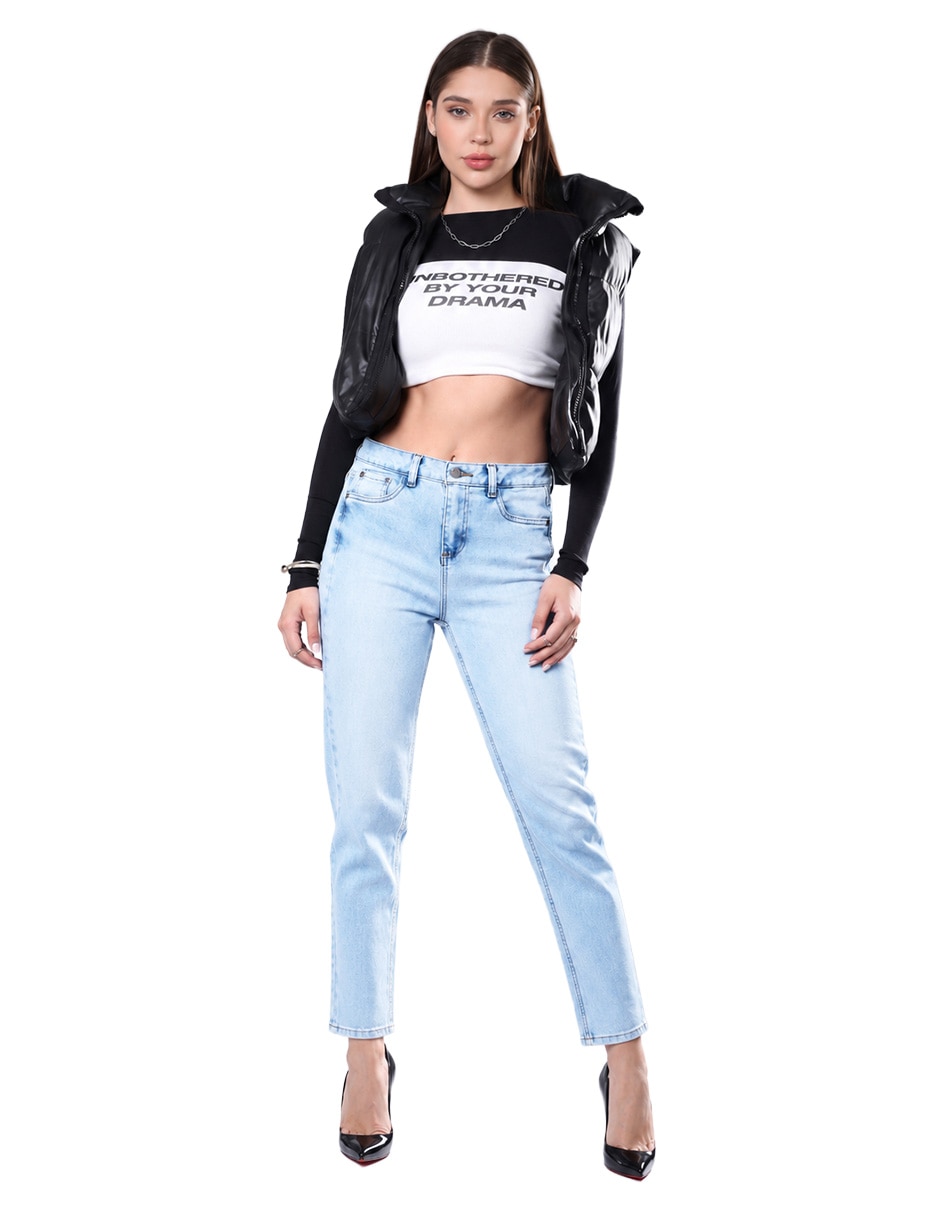 Jeans/Jegging/Jeans jogger Regular Slim Media cintura SB4832C Otoño para mujer