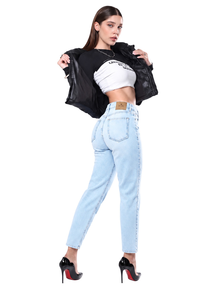 Jeans/Jegging/Jeans jogger Regular Slim Media cintura SB4832C Otoño para mujer