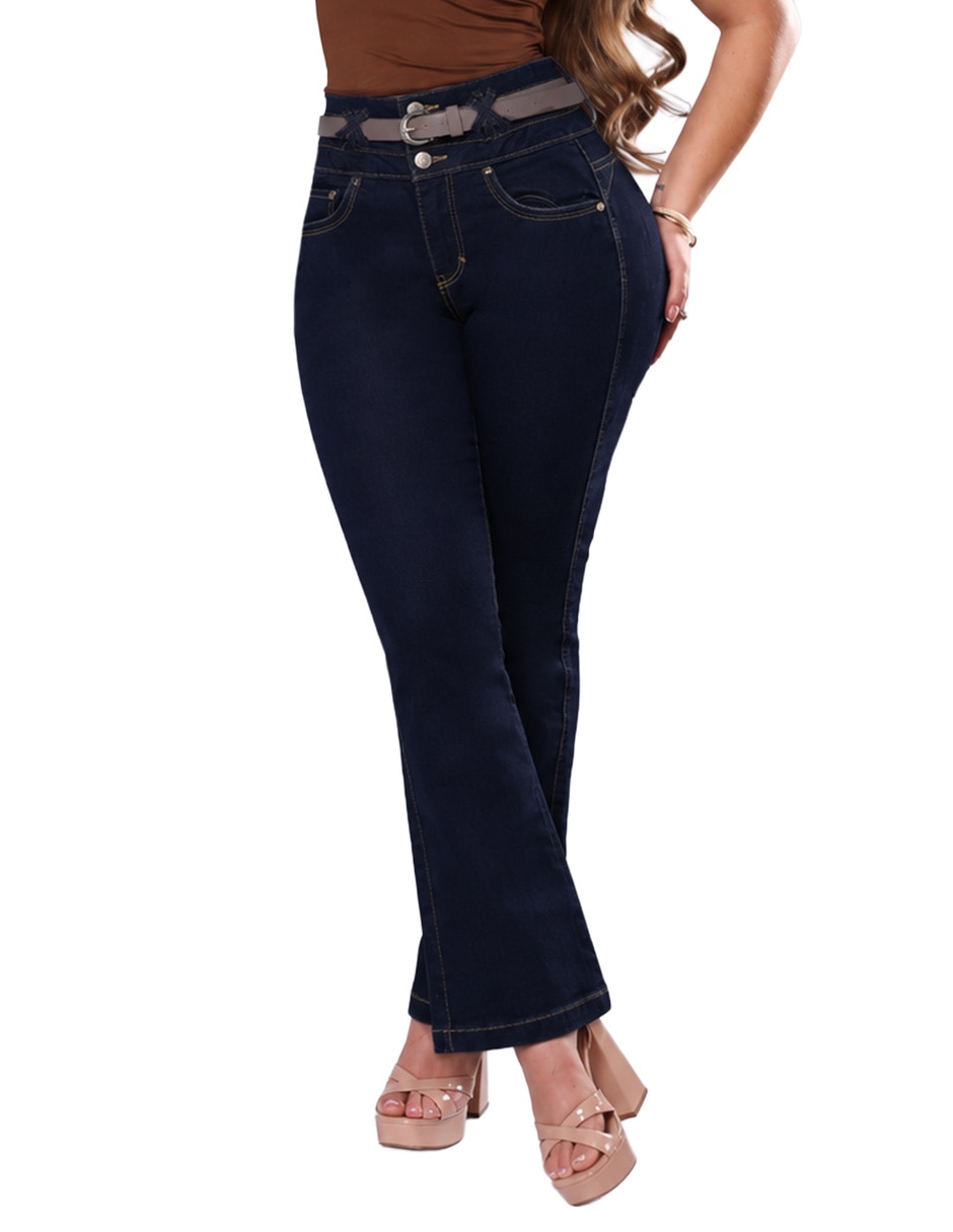 Jeans/Jegging/Jeans jogger Regular Boot Cintura alta N4843 Otoño para mujer