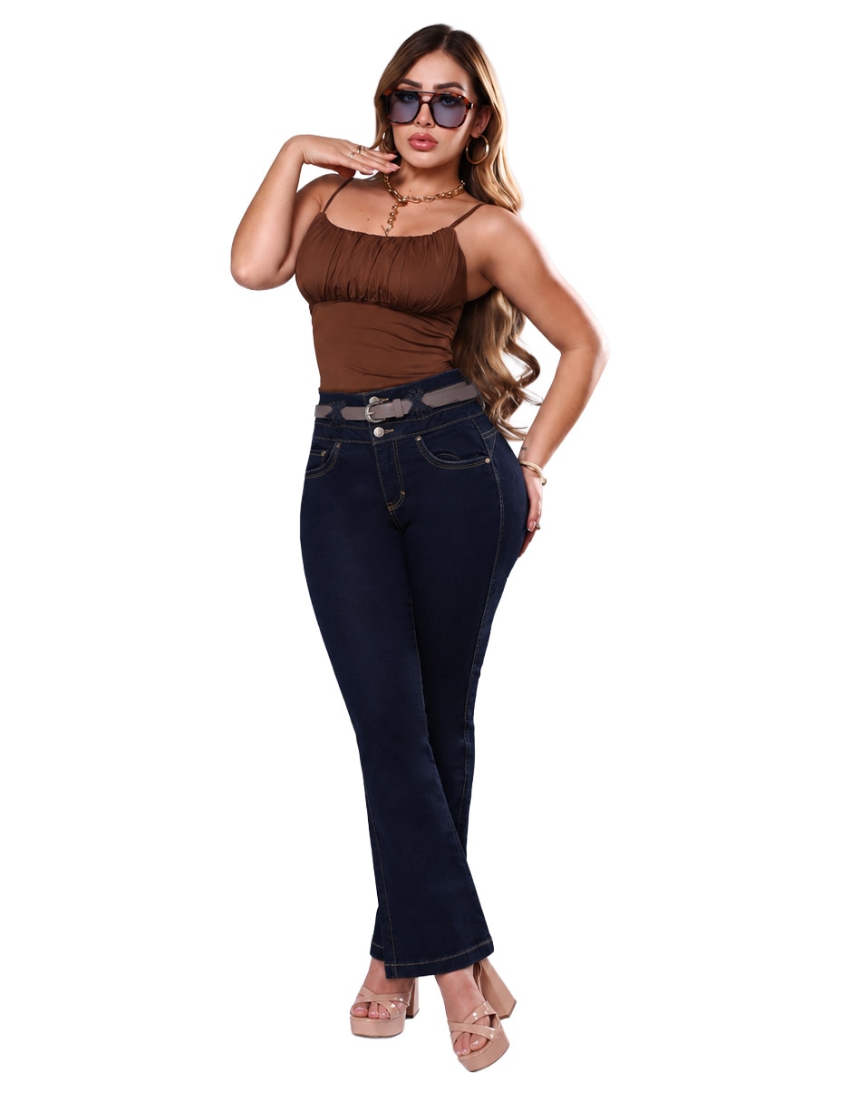 Jeans/Jegging/Jeans jogger Regular Boot Cintura alta N4843 Otoño para mujer