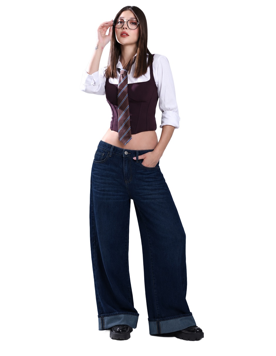 Jeans/Jegging/Jeans jogger Relaxed Straight Cintura baja SB4831 Otoño para mujer