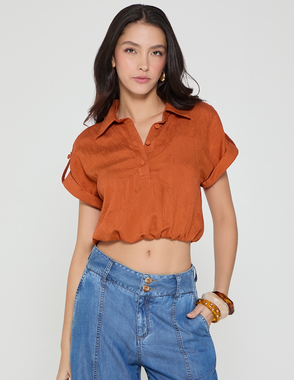 Top cuello camisero Top cuello camisero