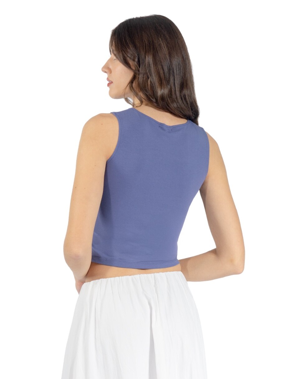 Playera tank manga cuello Redondo para mujer 3