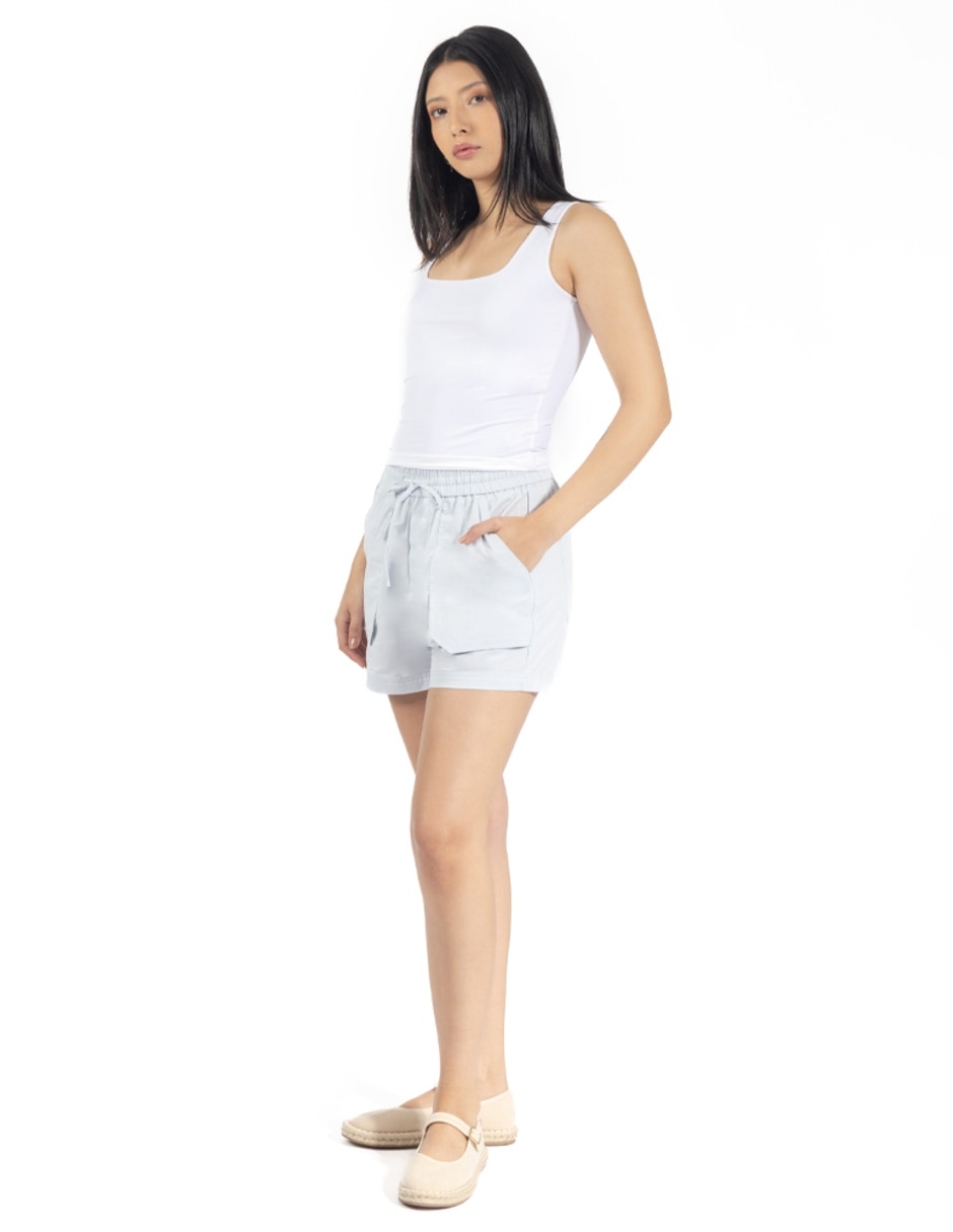 Playera tank manga cuello Cuadrado para mujer 2