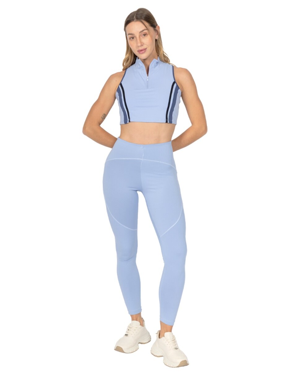 Playera tank manga cuello Con cierre para mujer 4