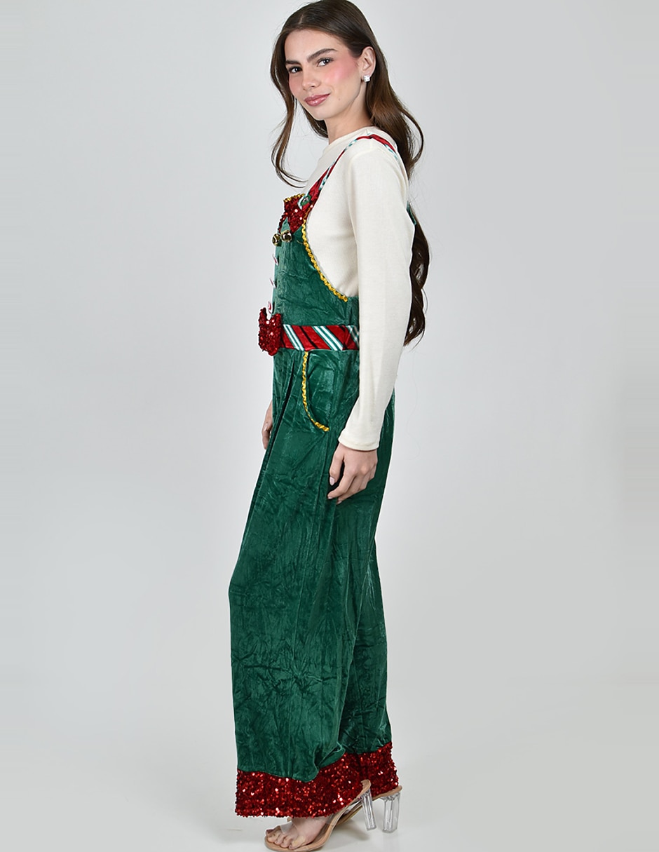 Jumpsuit No aplica de Poliéster Casual estampado Navideño para mujer 2