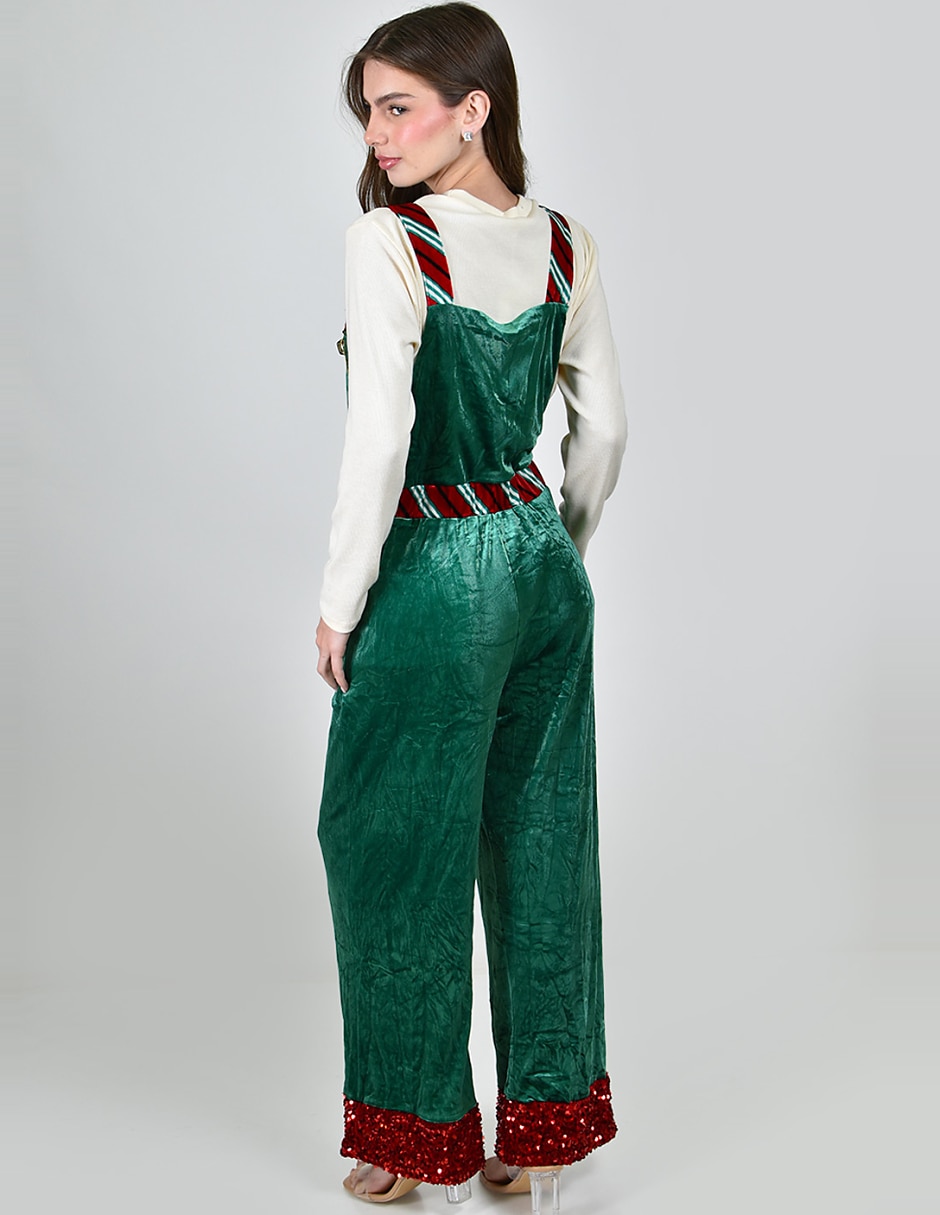 Jumpsuit No aplica de Poliéster Casual estampado Navideño para mujer 3