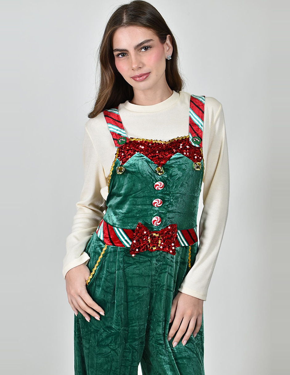 Jumpsuit No aplica de Poliéster Casual estampado Navideño para mujer 4