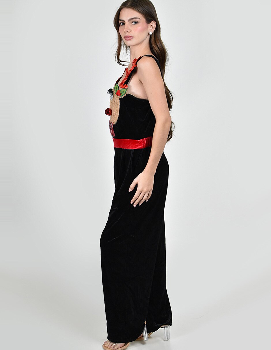 Jumpsuit No aplica de Poliéster Casual estampado Navideño para mujer 2