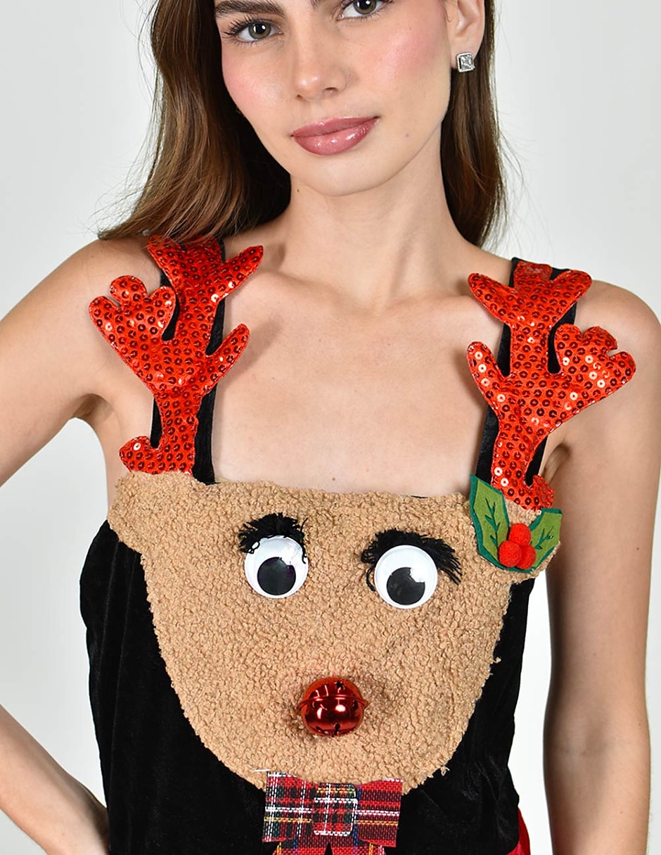 Jumpsuit No aplica de Poliéster Casual estampado Navideño para mujer 4