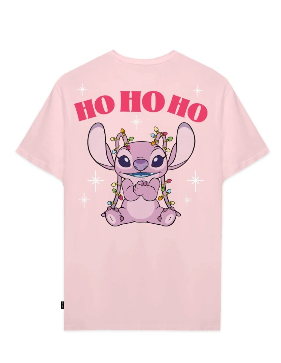 Playera manga Playera Stitch Hombre Mujer Rosa Disney Original Merry & Bright Angel cuello Redondo para mujer 5