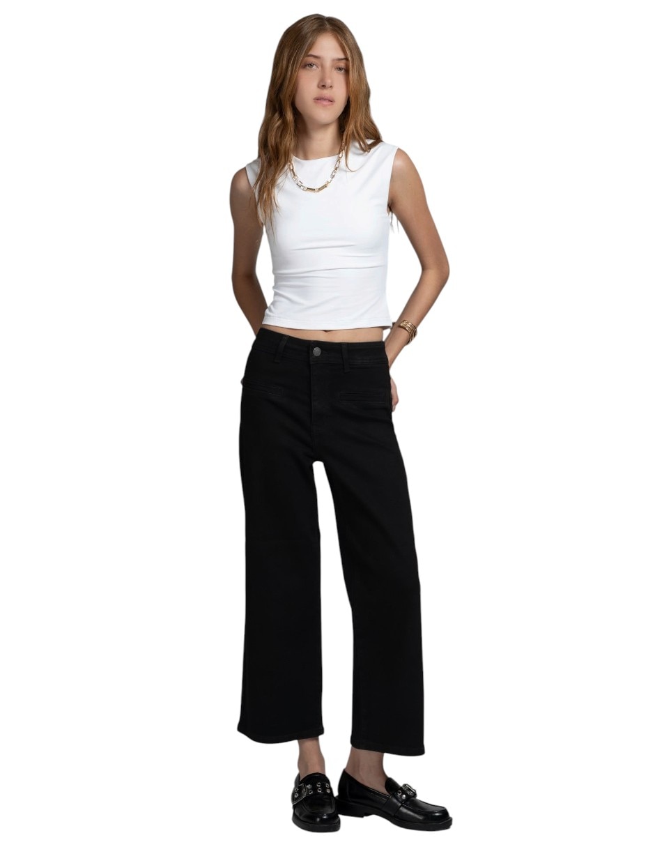 Jeans coulotte amplio para mujer Jeans coulotte amplio para mujer