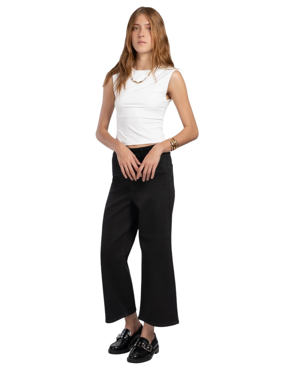 Jeans coulotte amplio para mujer 3