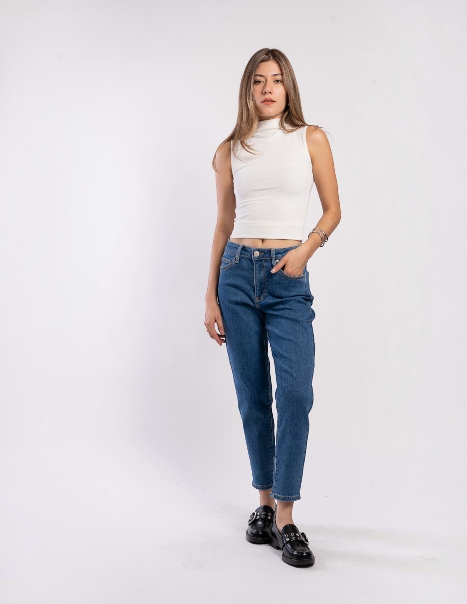 Jeans mom para mujer