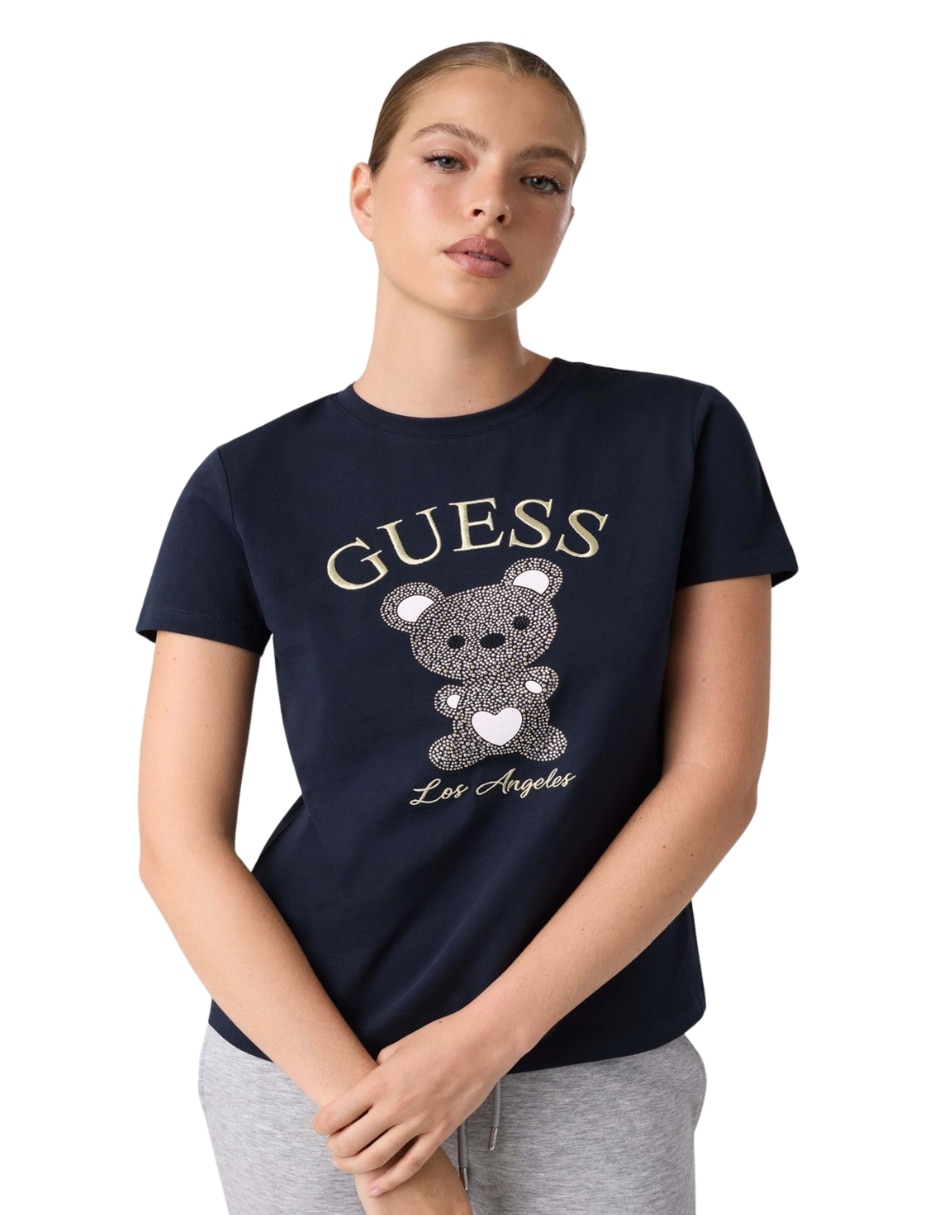 Playera manga active cuello redondo para mujer
