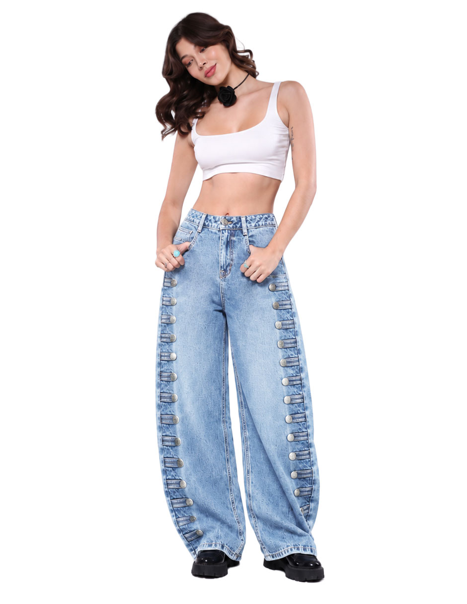 Jeans relaxed barrel para mujer 2