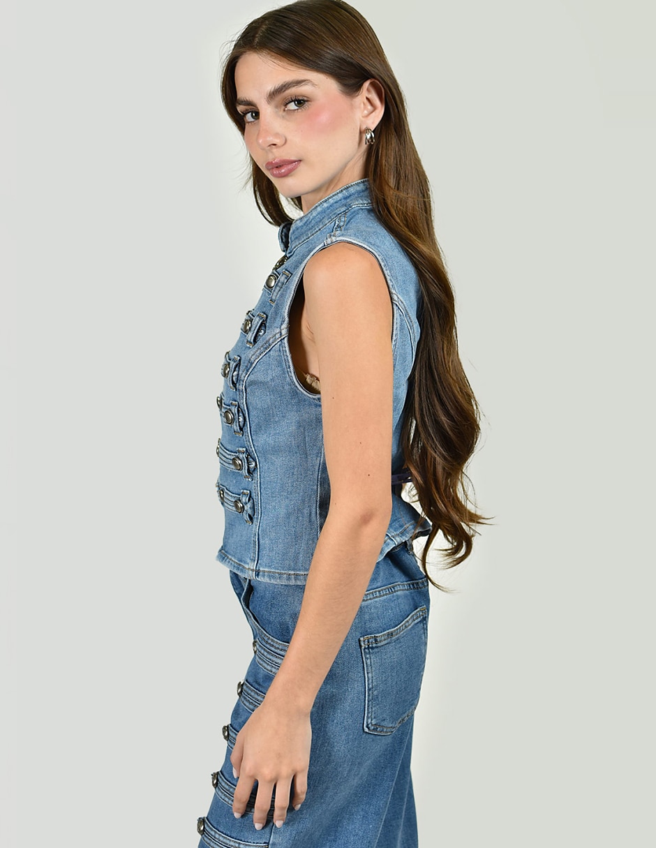 Chaleco de mezclilla para mujer 2